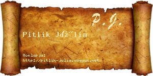 Pitlik Júlia névjegykártya