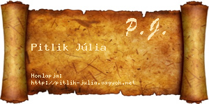 Pitlik Júlia névjegykártya